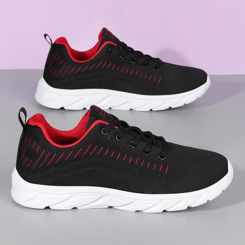 New sports and leisure summer men's breathable hollow comfortable mesh fly-woven running shoes travel men's shoes