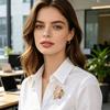 Zinc Alloy Brooch Pin, Butterfly Shape Lapel Badge with Rhinestones Inlaid, Brooch Versatile Accessory for Sweaters Collars Hats Bags Coats Scarves