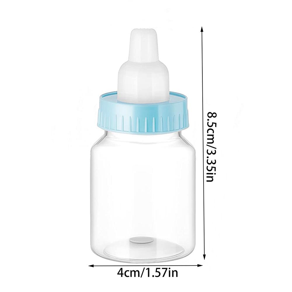 12Pcs Baby Bottle Baby Shower Favor Plastic Candy Bottle Mini Feeding Bottle for Birthday Baby Shower Gift Decor