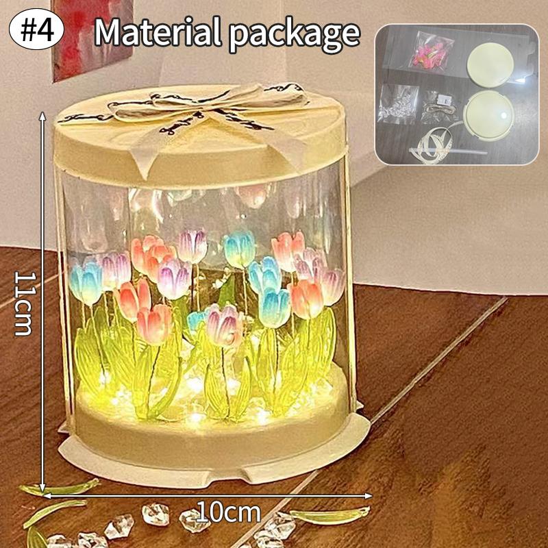 Cake Tulip Nightlight Gifts DIY Material Pack Creative Valentine's Day Gift Handmade Tulip Decoration Cake Box Gift Bag Set