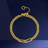 Vietnam Sand Gold Aurora Interlocking Double Ring Bracelet, Gold-Plated Brass, Women's Elegant Hand Jewelry Gift.