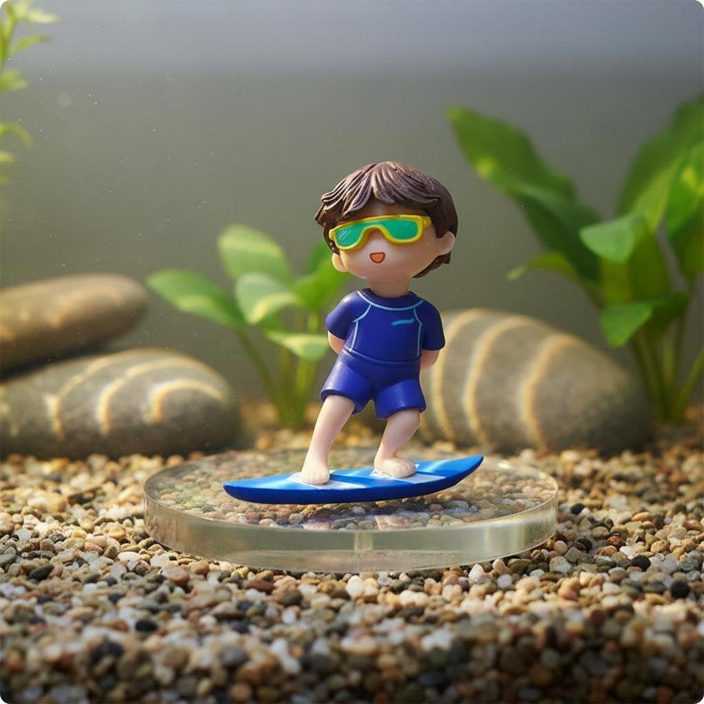 Diver Fish Tank Figurine Cute Cartoon Style Buoyant Aquarium Ornament Easy to Install