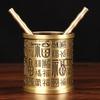 1pc Metal lucky character pattern pen holder Teacher's Day Gift Chinese style, Office desktop decorations, Pencil holder