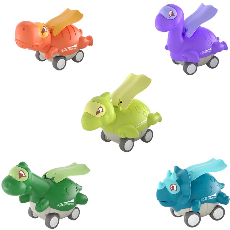 Dinosaur Inertial Car Toy Cartoon Cute Dino Design Pressing Sliding Racing Mini Car Toy Tyrannosaurus Model for Kids Toddler