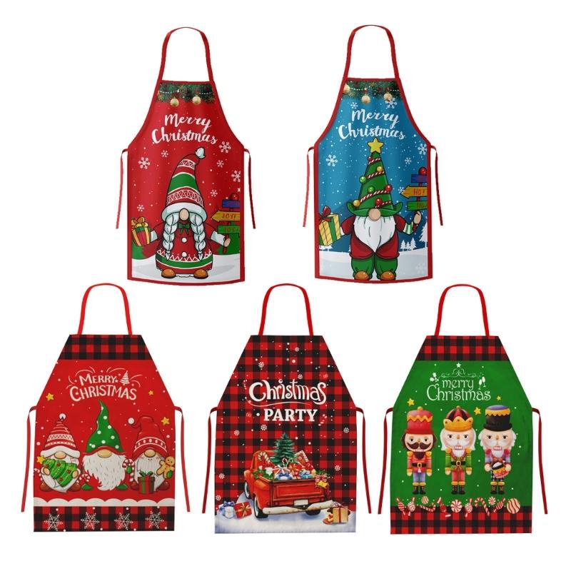 Christmas Apron Cooking Aprons Protect Clothes from Oil Stains and Splashes for Home Kitchen or Restaurant Staff