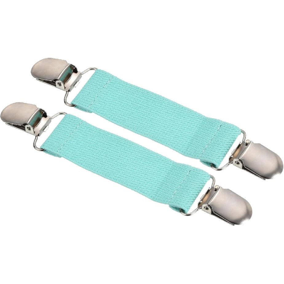 PATIKIL Mitten Clips, Elastic Webbing Strap Hanging Buckle Glove Clamp with Double Side Metal Clip for Keys Bed Sheet