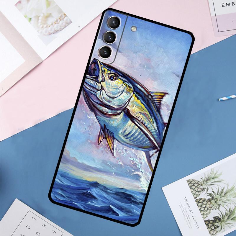 Bluefin Tuna Case For Samsung Galaxy S25 Ultra S21 S22 S24 S23 Ultra S9 S10 Plus S21 FE S25 FE Back Cover Galaxy S24Ultra
