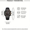 Fashion Men's Casual Calendar Quartz Watch, Sports Analog PU Leather Wrist Watch with Box, Men's Gifts
