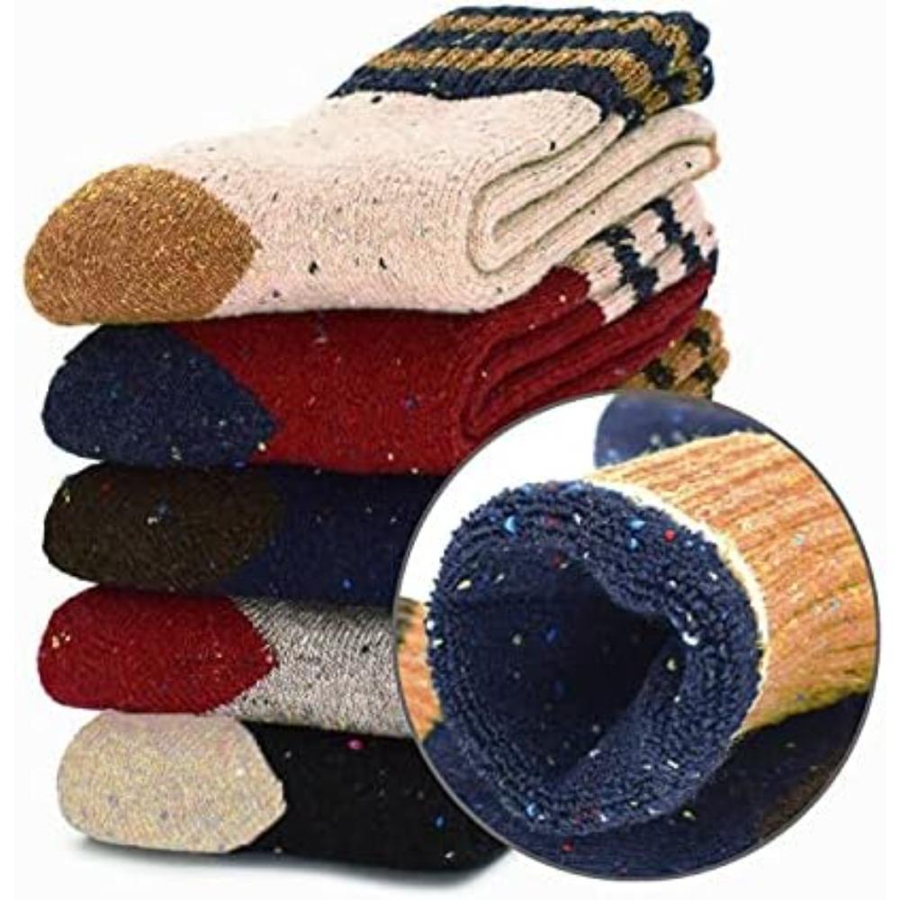 5 Pairs of Luxuriously Soft Thermal Socks Insulated for All-Weather Warmth Durable Stylish for Casual Outdoor and Sports Fall Winter Socks
