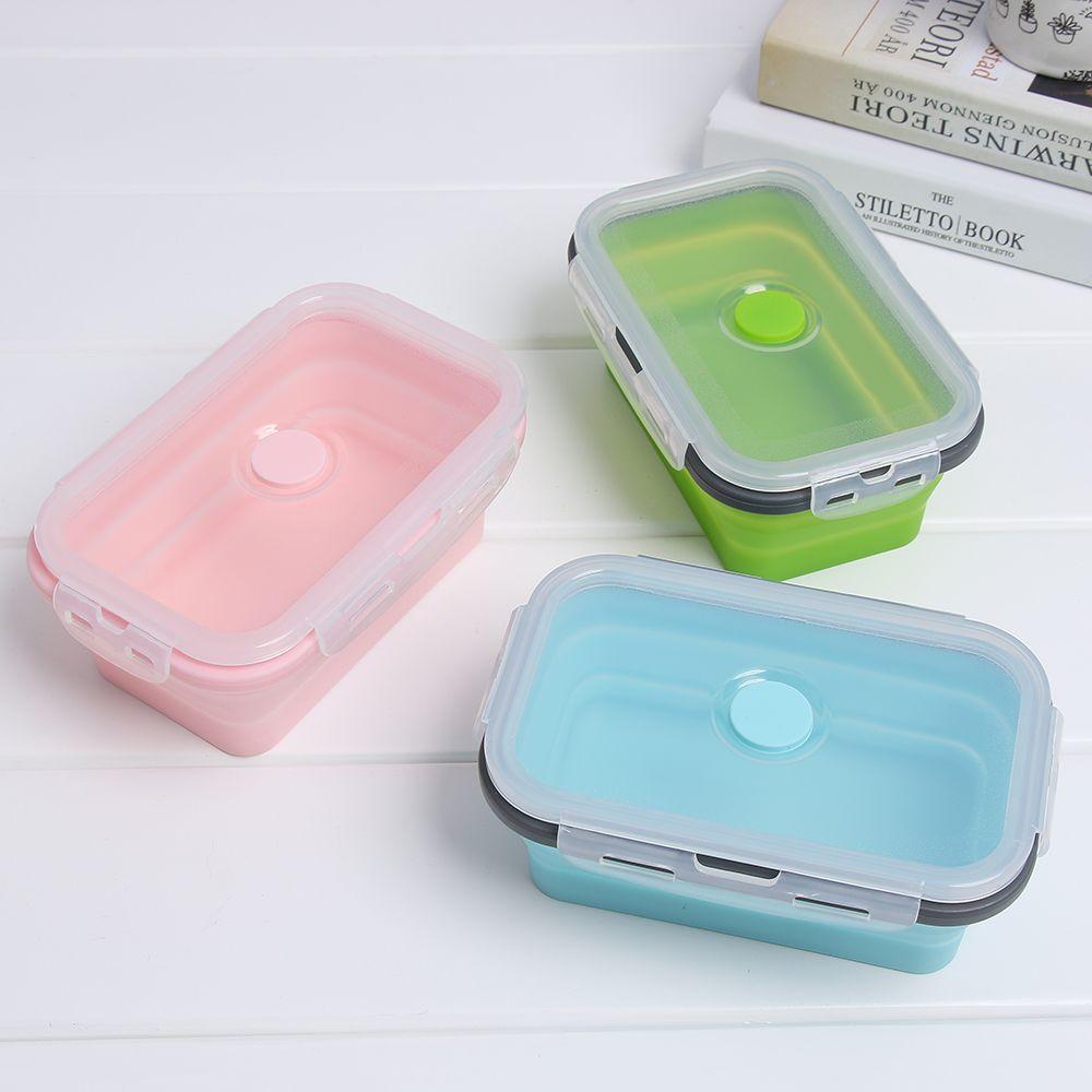 Eco-Friendly Storage Household Picnic Boxes Collapsible Bowl Silicone Food Container Folding Lunchbox