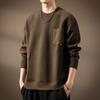 Men's 420g Heavyweight Patchwork Hoodie: Autumn Loose Fit, Plus Size Round Neck Base Layer, American Style.