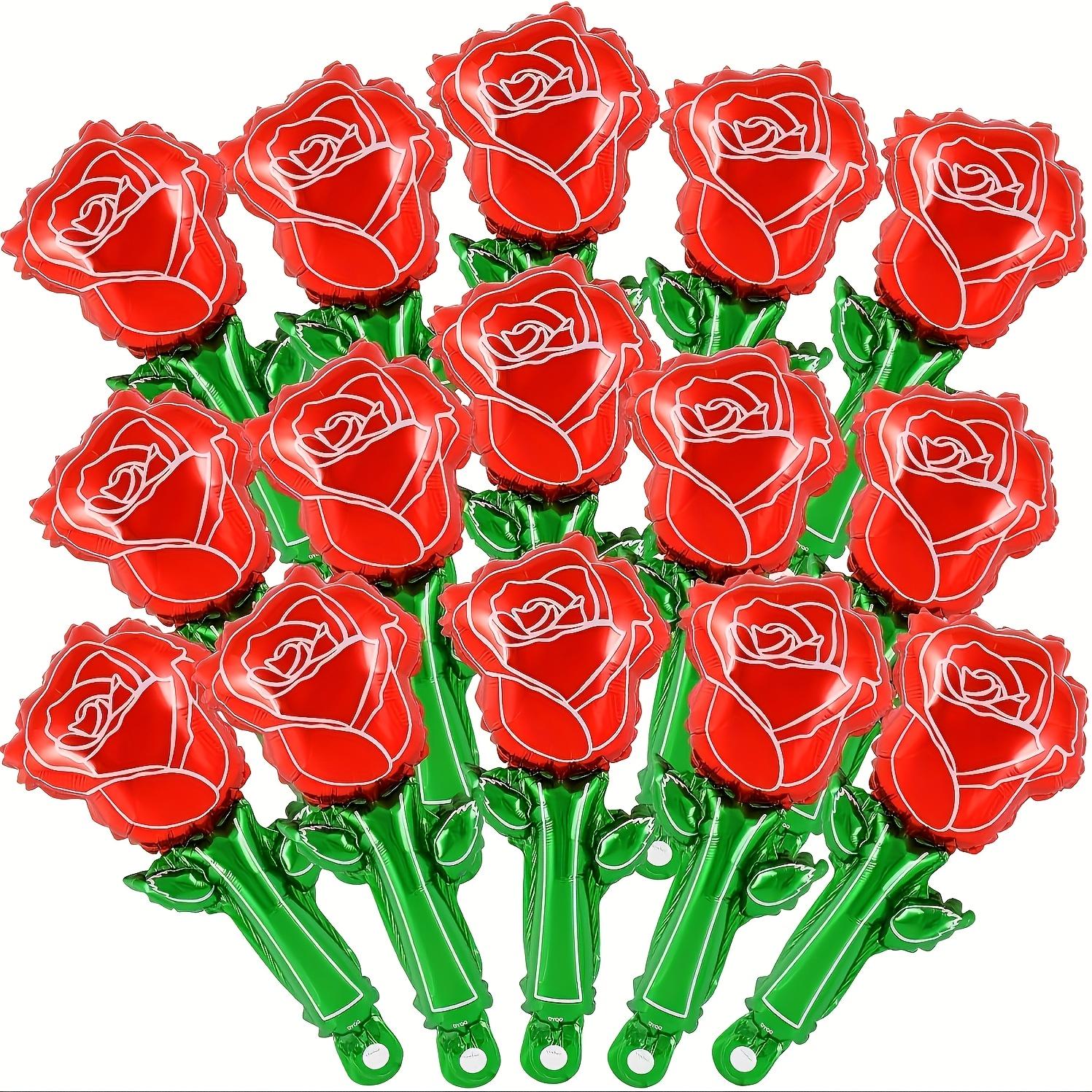 

15 шт. Букет из роз Алюминиевые фольгированные шары, Подходят для украшения на годовщину, Украшение для тематической вечеринки на День святого Валентина 15pcs