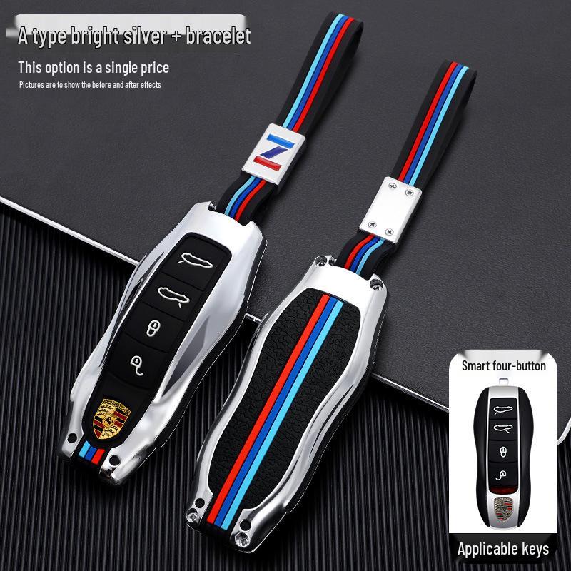 Porsche Cayenne Macan Panamera 718 Key Shell Cover & Modified Keychain Bag.
