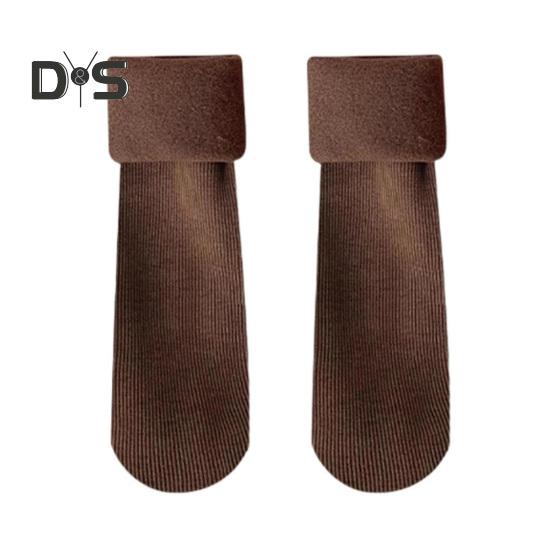 

1 пара зимних носков, утолщенные плюшевые носки средней длины, высокоэластичные, нескользящие, не скатывающиеся, носки для ног, комфортные, теплые, носки для сна кофейный