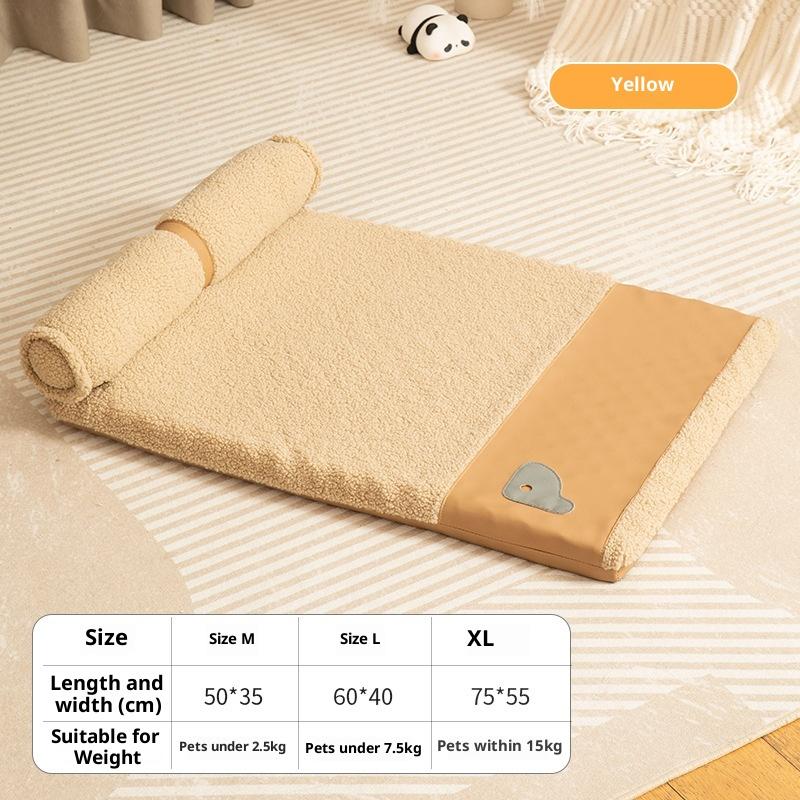 

Four Seasons Dog Cat Bed Orthopedic Memory Foam Machine Washable Removable Cover All Season Comfort Mat for Small Medium Large 50x35cm