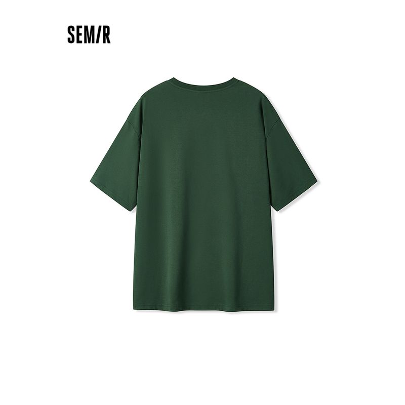 

Senma Short-Sleeved T-shirt Men s Moisture Wicking Inner Outdoor Camping Print Tops Summer Knitting Clothes round Collar Fashion Dark green 40701 165/84A/S