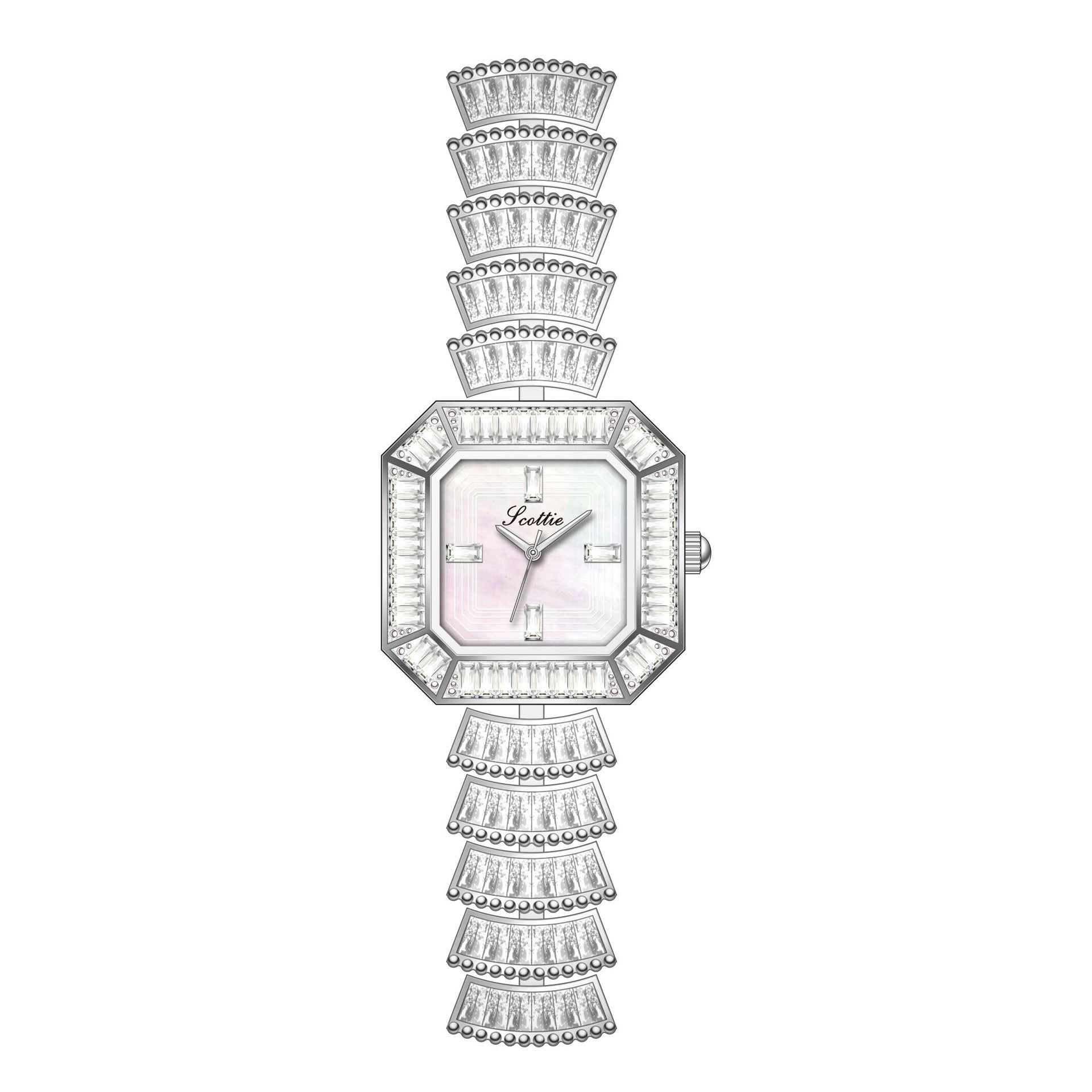 9648 Watch Bracelet Women S Full Diamond Fritillary Surface High Value Square Women S Watch