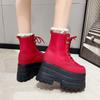 Fashion 14.5CM Women's Boots Autumn Women Ankle Boots Platform Wedges High Heels Booties New Fashion Design Red Cosplay Shoes of Women