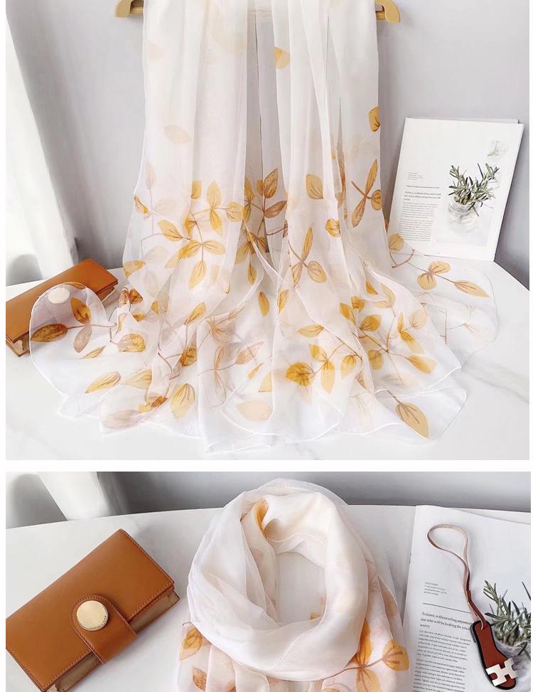 Damen-Schal mit Aufdruck aus langer Eis-Seide - Ultraleicht, Ganzjahres-Gaze-Stil für Frühling & Herbst