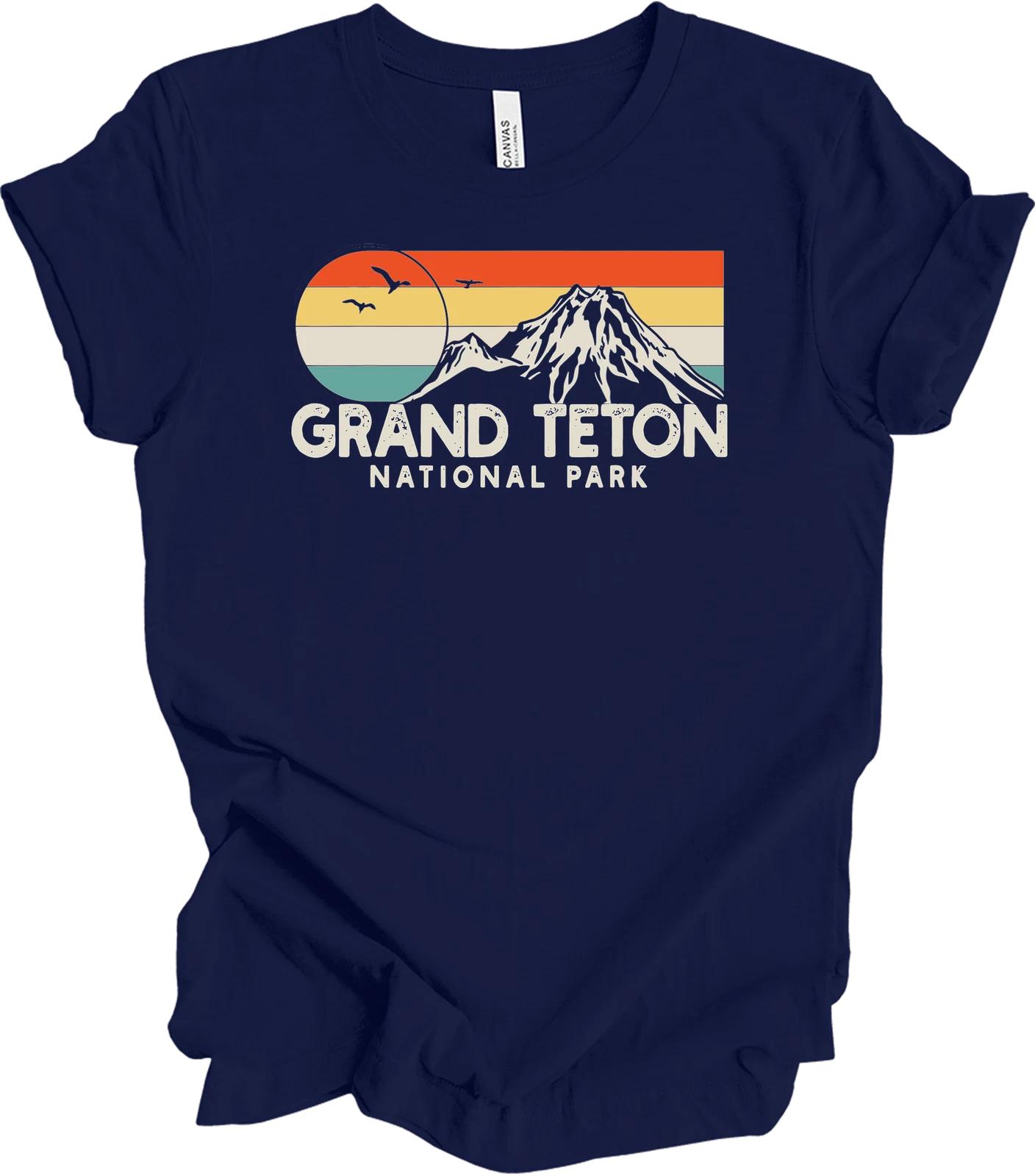Grand Teton National Park Retro Mountain T shirt S