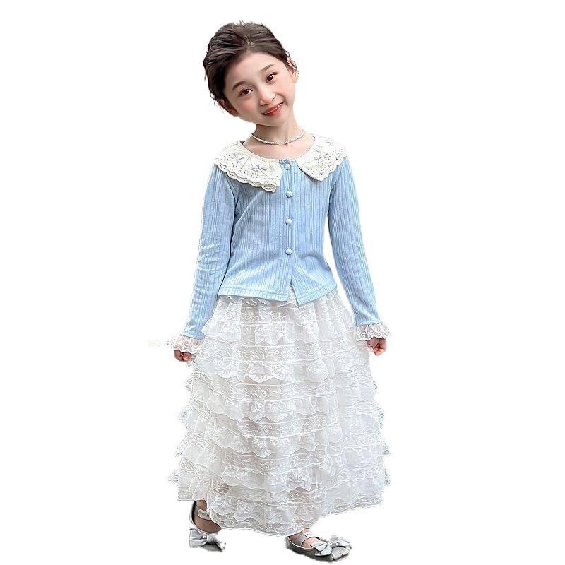 Dívčí preppy korejská sukně set na podzim 2025 - Sladký jarní outfit