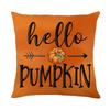 1pc Orenge Pumpkin Themed Cushion Cover Soft Cozy Cover Fall Themed Pillowcase for Living Room Couch Decoration