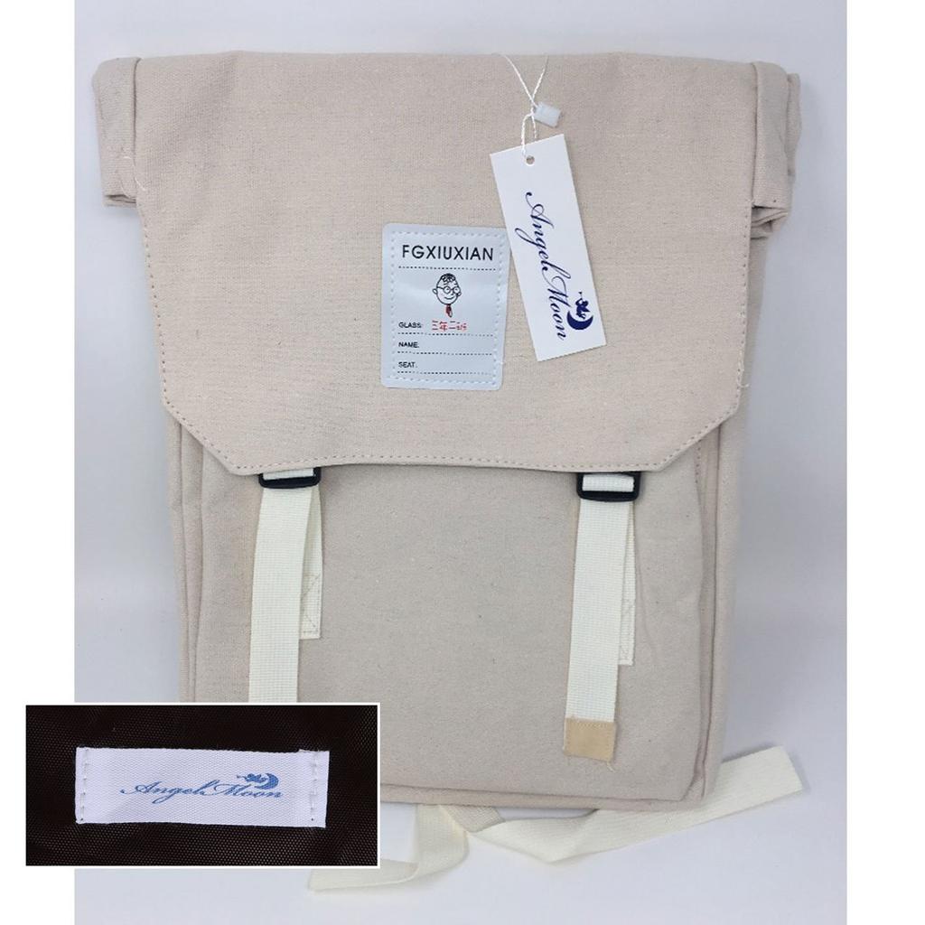 Angel Moon Women's Lightweight Canvas Backpack, A4 Size, Perfect for School, Students, and More. Casual, Natural, and Social Media-Evident.
