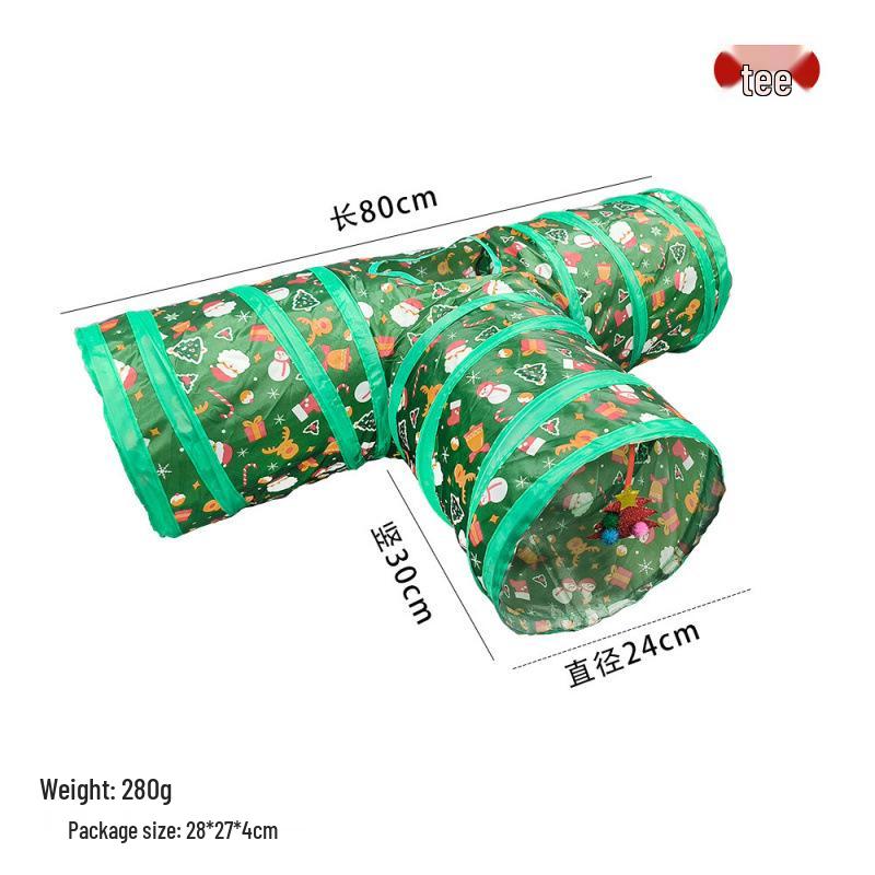 Rainbow Three-Way Foldable Cat Tunnel Toy