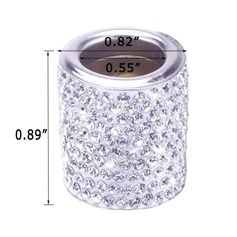 FEENM Car Headrest Coloring Decoration Bling Crystal Diamond Ice Car SUV Truck Interior Decoration Bling 4 Pack White