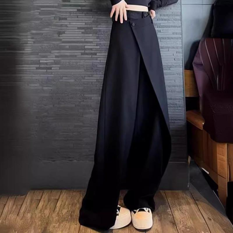 Drapey Women's Irregular Straight-Leg Suit Trousers - 2024 Fashion