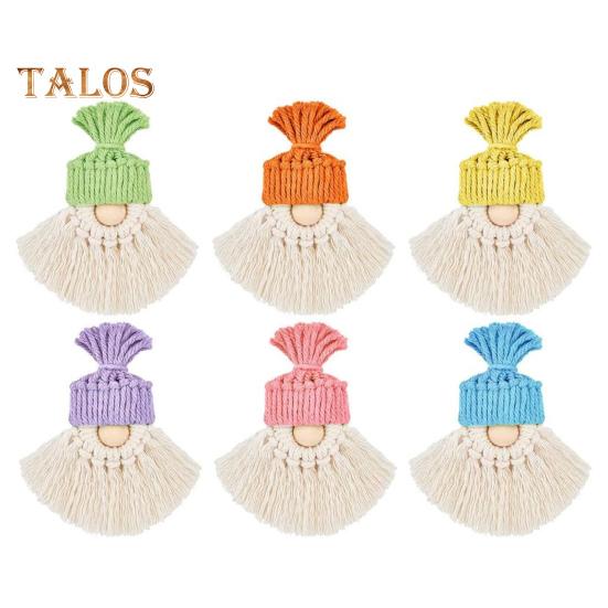 DIY Weihnachtsbaum-Makramee-Set, Baumwollseil-Flechtset, Handstricken, Boho-Weihnachtsquasten-Dekor-Set für Anfänger