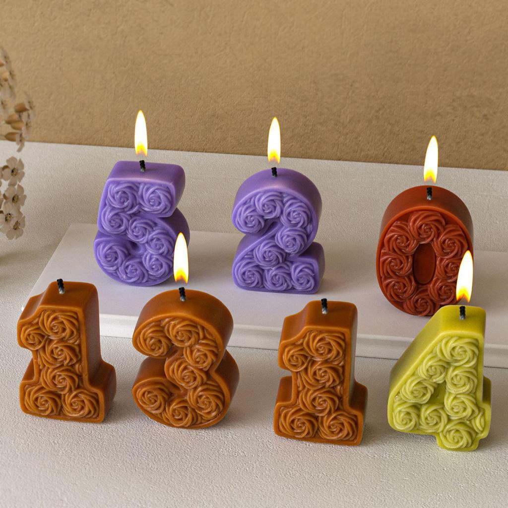 Poppy Rose Candle Ornament Mold: Silicone for DIY Incense, Plaster, Epoxy, Resin.