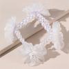 Handcrafted Floral Pearl Bridal Bracelet With Cloth Material For Wedding And Bridesmaids