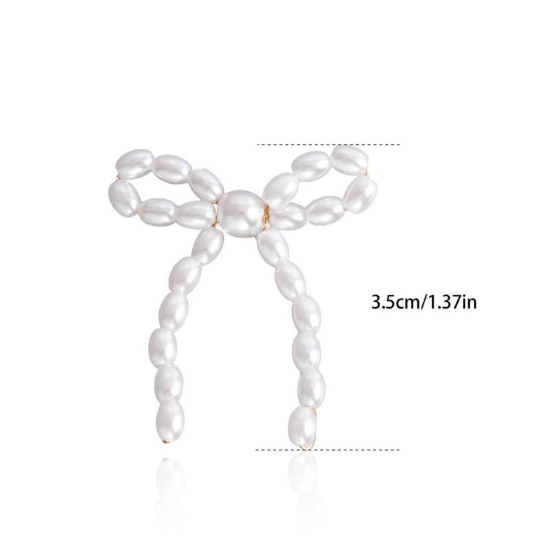 Temperament Dangle Earrings Pearl Bowknot Pendants Pendant Earrings Jewelry