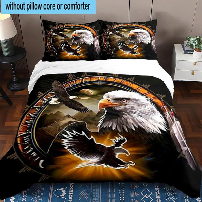 American Freedom Spirit 3pcs Bedding,Including 1pc Duvet Cover And 2pcs Pillowcases Perfect for Christmas,Ideal for Bedroom, Dormitory