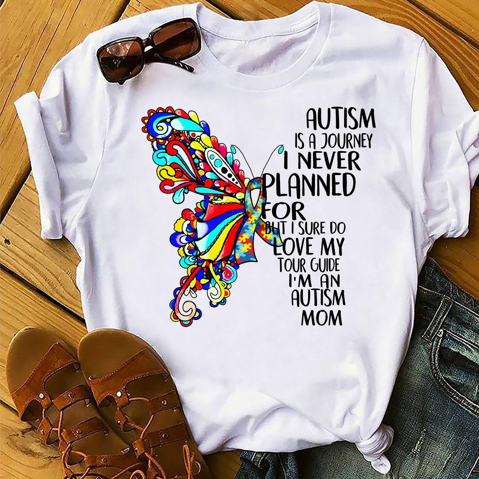 Autism Is a Journey I m an Autism Mom - Autism T-Shirt - Autism Mom Shirt, Autism Awareness Shirt, Autism Aware, Autism Shirt, Autism Mother 2XL