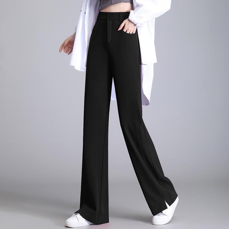 Fashionable Summer Loose Straight-Leg Split Pants for Women