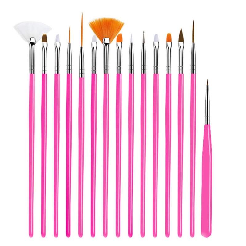 Convenient Nail Art Tool 15Pcs Brush And Dotting Set For Creative Gel Nail Designs Nail Painting Tools