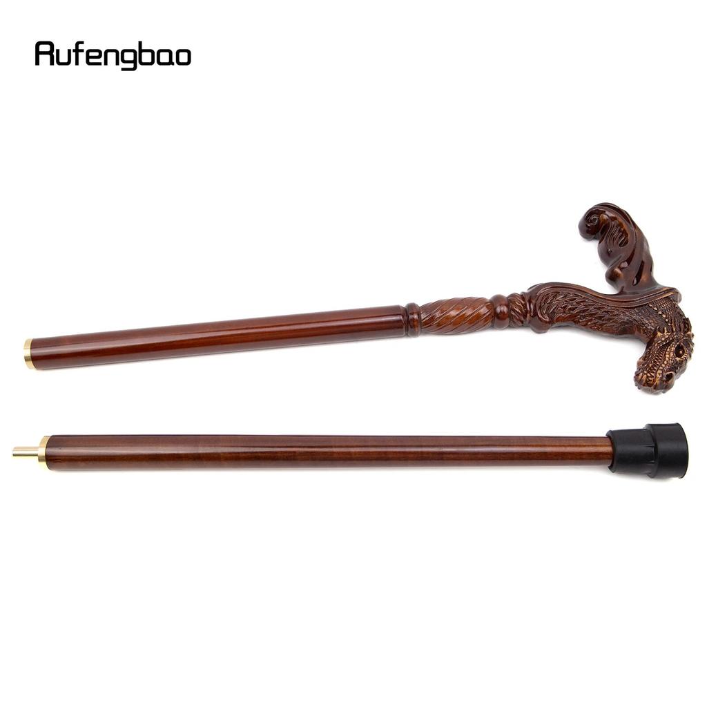 Dinosaur Brown Wooden Fashion Walking Stick Decorative Vampire Cospaly Party Wood Walking Cane Halloween Mace Wand Crosier 93cm
