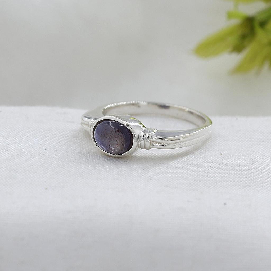 Iolite Gemstone Silver Ring, Silver Charm Jewelry, Gift For Her, 925 Sterling Silver Handmade Jewelry, Unisex Ring Ar8946