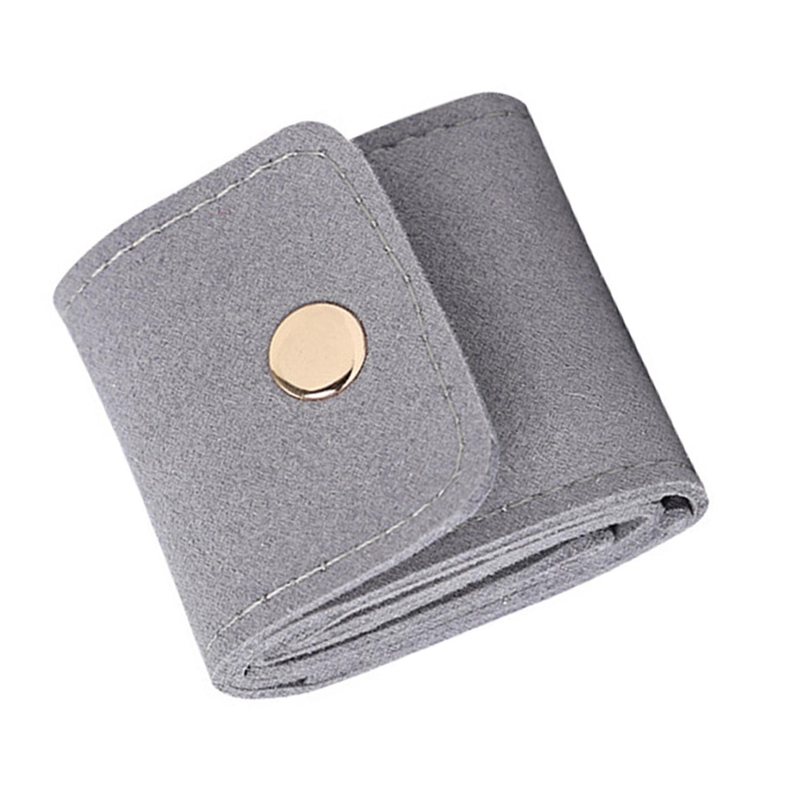 

Складной органайзер для украшений, чехол с 4 отделениями для серег, колец, для хранения в путешествиях, чехол из микрофибры и кожи