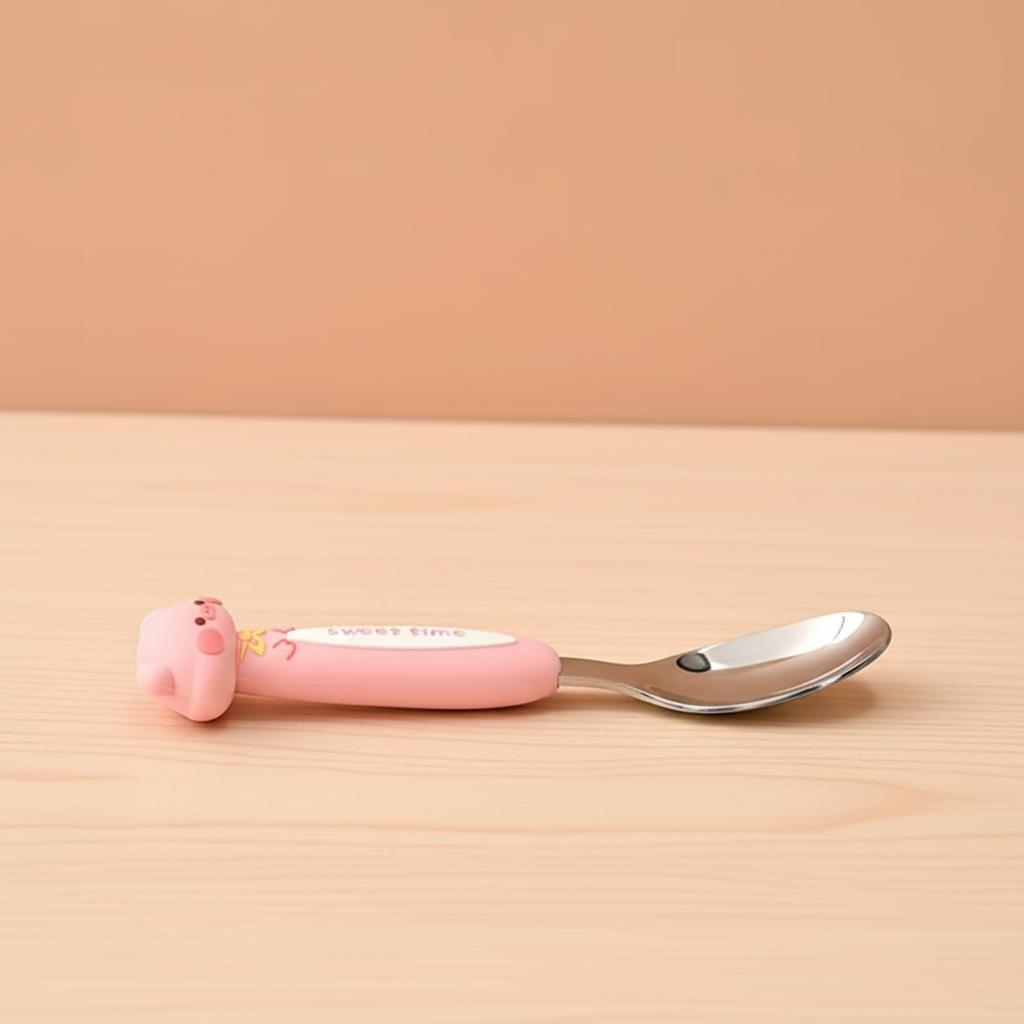 Meals Dessert Fruit Spoon Stainless Steel Children'S Spoon 3D Animal 316 Tableware Cartoon Baby Feeding Spoon Food Accessories