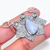 Natural Blue Lace Agate, Topaz 925 Sterling Silver Jewelry Pendant 1.58" ZS-655