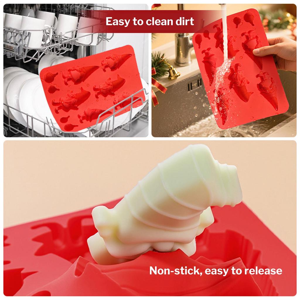 Christmas Silicone Baking Molds Christmas  Tree Gingerbread Santa Shape Cake Chocolate Mousse Mould Non-Stick DIY Holiday Tools