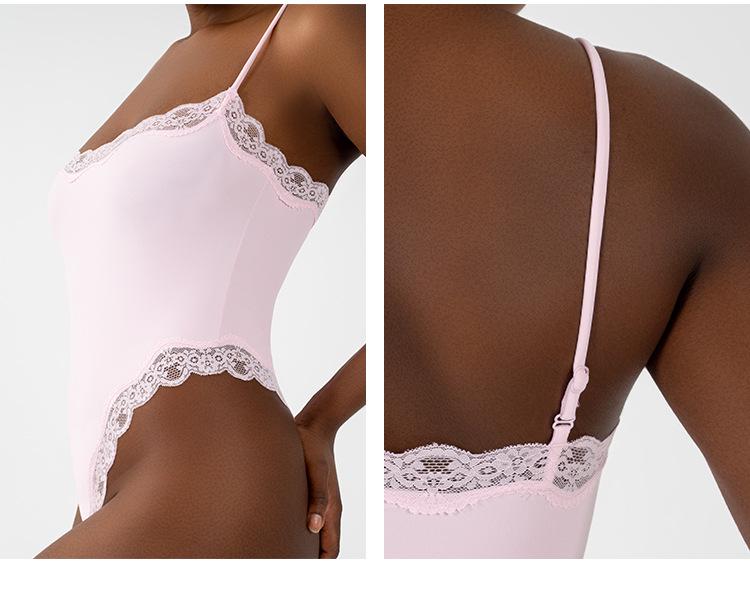 European & American Lace Suspender Bodysuit – Sexy, Breathable, Skin-Friendly Nude Sportswear