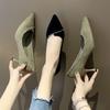 High heels women's autumn new Korean suede women's shoes rhinestone pointed shoes stiletto shoes