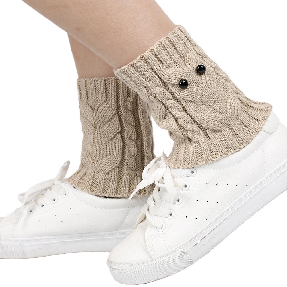 Cozy Japan-Korea Owl Woolen Ankle Warmers: Warm & Cold-Proof Knitted Boot Cuffs