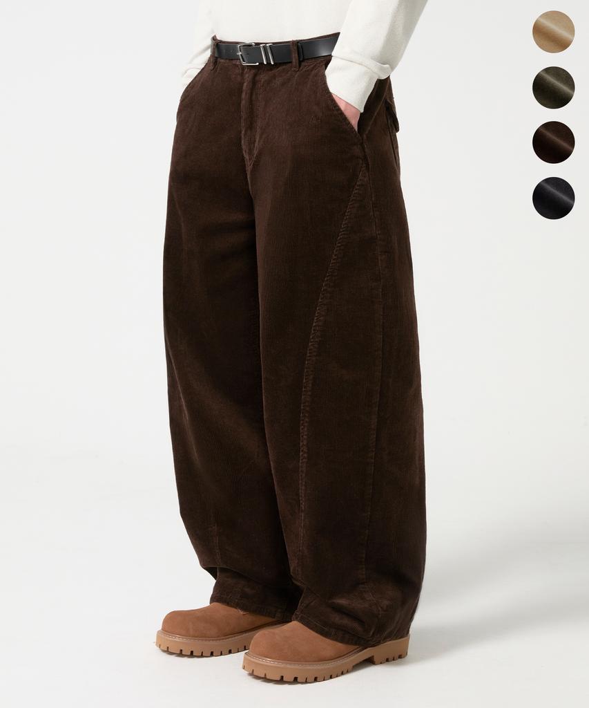 TRILLION Curved Fit Wide Corduroy Pants_4 Colors