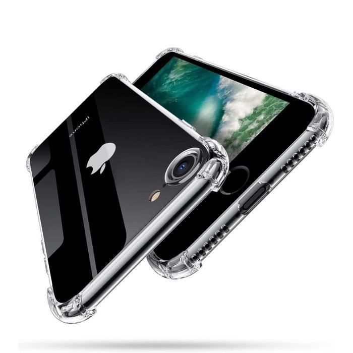 Shockproof Case - PHONILLICO - iPhone SE 2022 - Transparent Silicone - Ultra Slim - Reinforced Protection