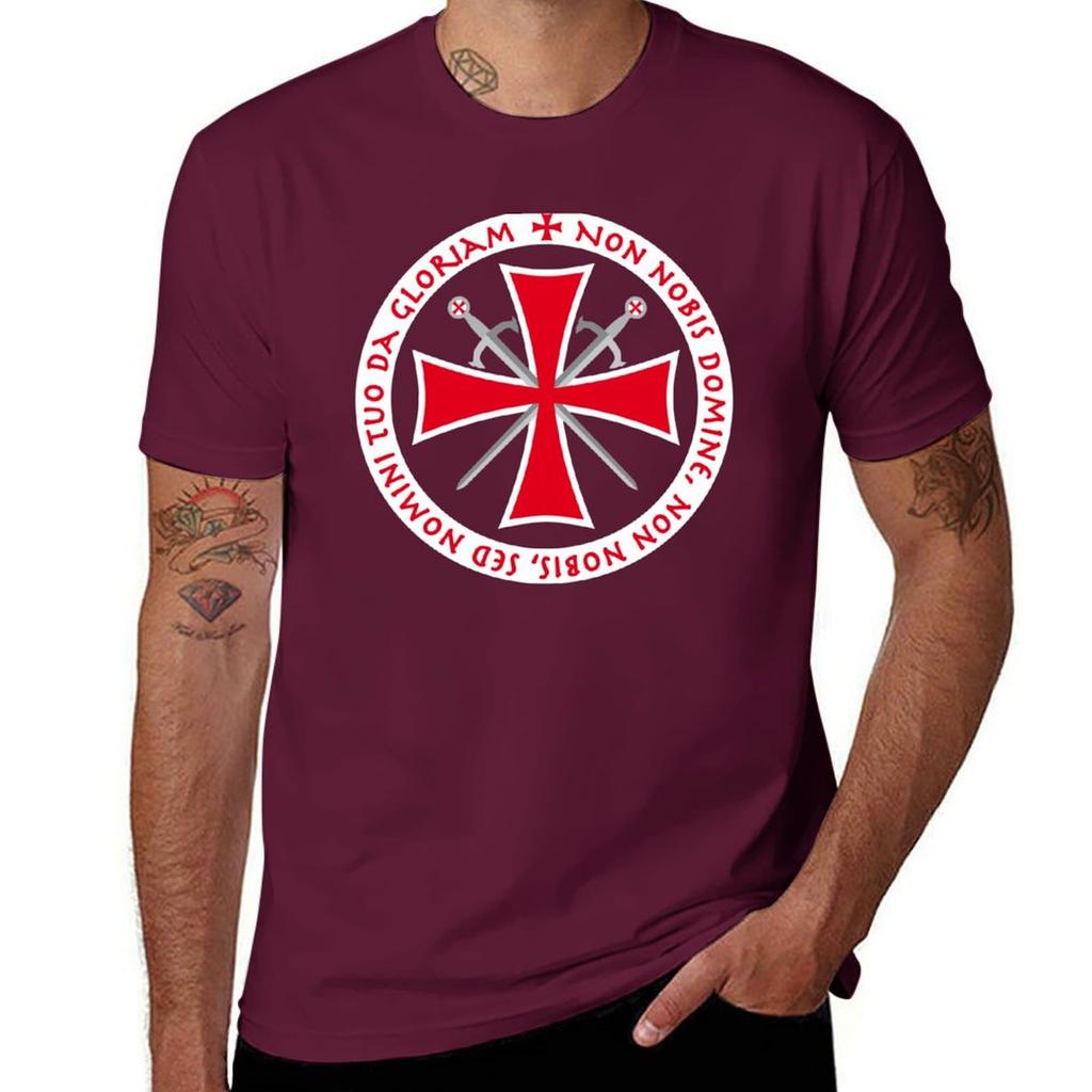 Templar Cross Non Nobis Domine Crusader Knight's Cross Knight T-Shirt blanks quick-drying men graphic t shirts